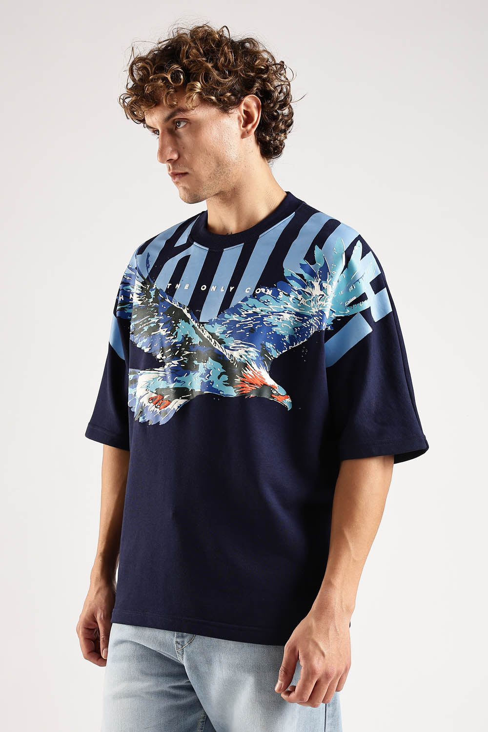 Sky Walker Navy Oversized T-Shirt